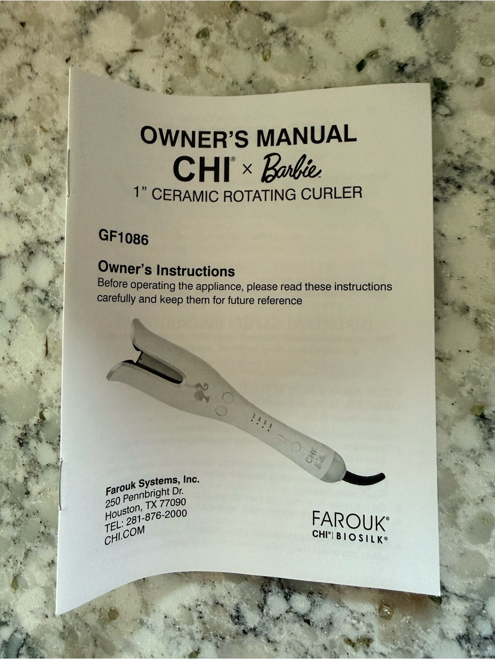 CHI Barbie Pink Ceramic 1" Rotating Curler - Picture 6 of 6